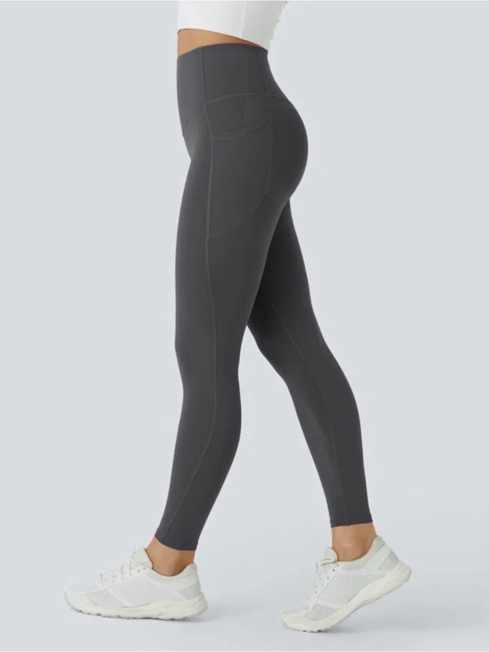 Butt lifting Halara 7/8 cropped leggings High-Waist Pocket Leggings